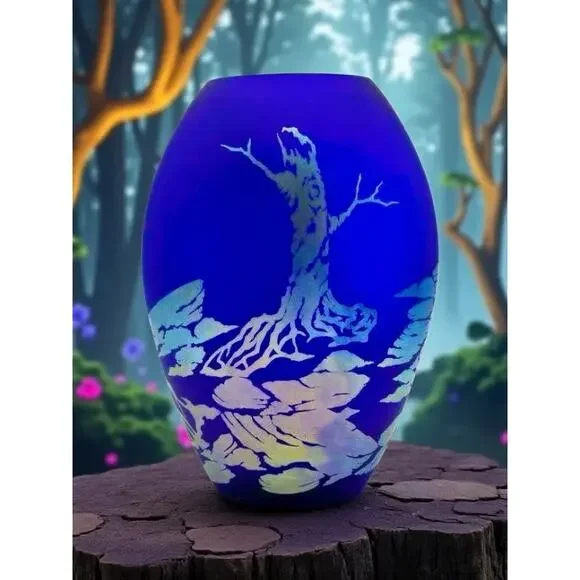 Fenton Favrene Wild Horses Oval Vase-Robin Spindler-Signed Limited Ed-2005-Art